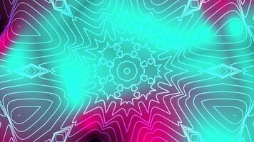 Neon Kaleidoscope. Psychedelic Teal and Pink Mandala video