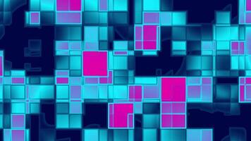 Abstract Geometric Mosaic. Neon Squares in Blue and Pink video