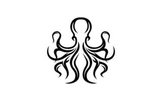 Elegant Octopus Outline Silhouette for Marine Art and Ocean Inspired Decorations vector