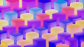abstract colorful cubes background video