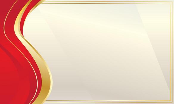 Abstract red gold wave background for presentation and certificate vector
