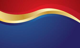 Red gold wave on blue background for certificate vector