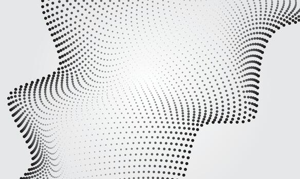 Black dots wave on white background. Modern wave line pattern vector