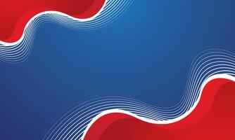 Red white wave on blue gradient background vector
