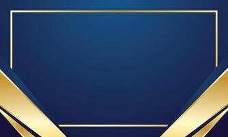 Elegant blue and gold geometric certificate background vector