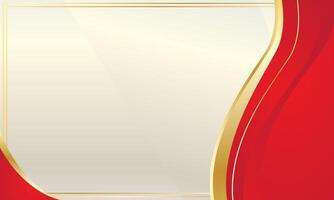 Red and gold wave abstract background for certificate vector