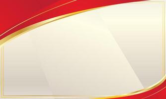 Certificate background with abstract red gold in the corner vector