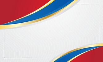 Red blue gold abstract curve corner border for certificate vector