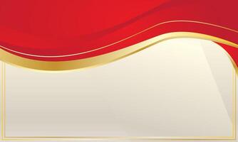 Simple red and gold wave abstract background for certificate vector