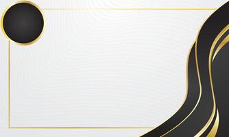 Black and gold wavy background for certificate vector