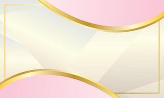 Luxury background with pink gold waves for certificate vector