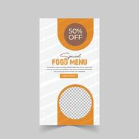 Delicious Food Menu Instagram Story Layout Ideal for Restaurant, Bistro, or Fast Food Marketing vector
