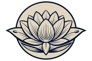 Hand drawn floral design with detailed intricate line art, ideal for vintage style projects, logo creation, and nature inspired designs for digital or print use vector
