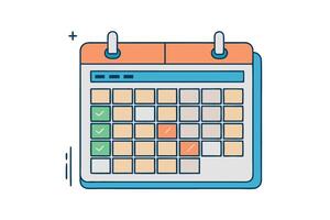 calendar layout with different colored squares, perfect for highlighting dates, events, and time management in digital design vector