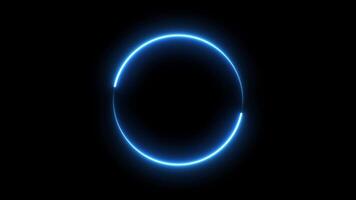 Double Laser circle frame blue color glowing neon loop motion animation, isolated on black Color Background video