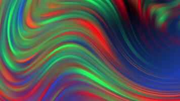 vibrante resumen tecnología antecedentes vistoso lazo ola patrones mezcla rojo, verde, azul y naranja en fluido movimiento video