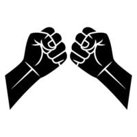 Black fists raised in solidarity raised fists protest vector