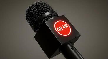 A microphone with the word on air on it photo