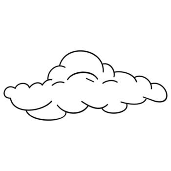 Hand drawn cloud Ornament elements style cloud Simple outline scribble draw vector