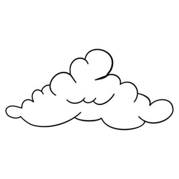 Hand drawn cloud Cloudscape drawing. cloud Simple outline scribble draw vector
