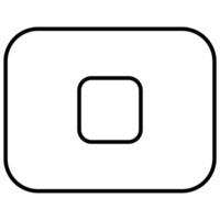 Stop Button thinline icon, , pixel perfect, illustrator file. User interface outline style icons. suitable for the needs of your creative project vector