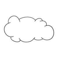 Hand drawn cloud outline line draw vector
