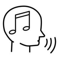 Musical note. Music outline icon. Music notes outline icon vector