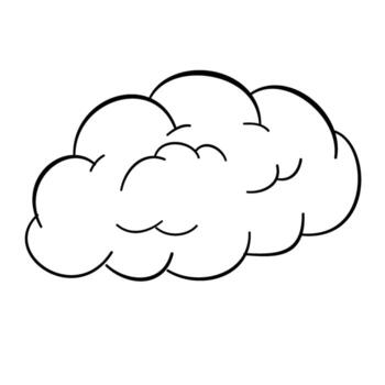 Hand drawn cloud sketch style cloud Simple outline sketch style vector