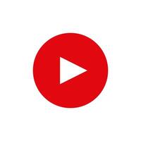 Red Play Button Icon vector