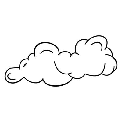 Hand drawn cloud sketch style cloud Simple outline scribble draw. Line drawing cloud