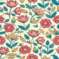 Little floral repeat pattern for fabrics vector