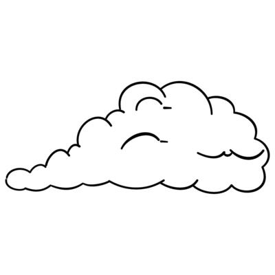 Hand drawn cloud Line drawing cloud. Simple outline scribble draw sketch icon