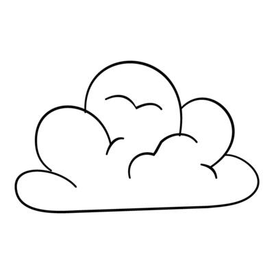 Hand drawn cloud sketch style cloud Simple outline clou