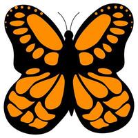 Colorful of summer yellow butterflies. Trendy modern illustration isolated on transparent background, vector