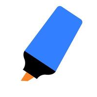 Blue marker with Orange tip icon vector