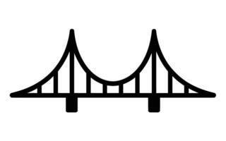 A black and white illustration of a bridge vector