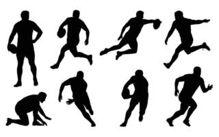 Rugby player silhouettes vector