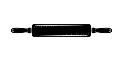 A black and white rolling pin icon on a white background vector