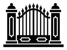 Gated entrance gate icon illustration vector