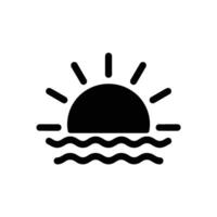 Sunrise over the sea icon illustration vector