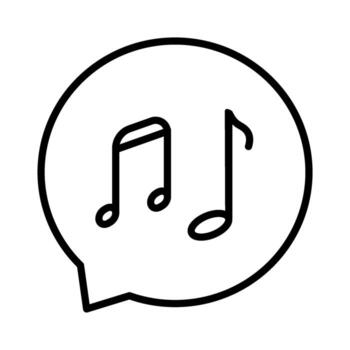 Bubble chat with music flat icon for apps and websites vector