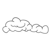 Hand drawn sketch style cloud Simple outline scribble draw vector