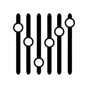 diseño de icono de ecualizador. ilustración simple de la aplicación de música y la navegación multimedia en el dispositivo de teléfono inteligente vector