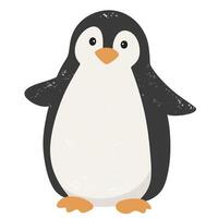 Cute penguin character. Hand drawn winter animal illustration for holiday and kids design vector