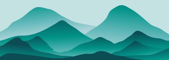 Mountain landscape background. creative minimalist modern art print. mountains, hills and forest use for print art, poster, cover, banner vector