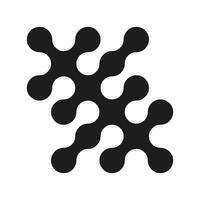 Metaball dot flat icon. Connected circle shape sign. Abstract integration symbol. Point movement simple pattern. Morphing blobs. Metaballs transition. Logotype, sticker template. Web design element. vector
