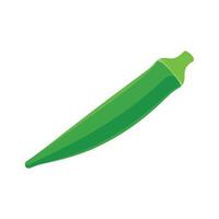 A green pepper on a white background vector