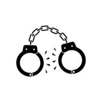 Handcuffs and a chain icon on a white background vector