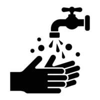 Hand washing symbol with water faucet and soap vector
