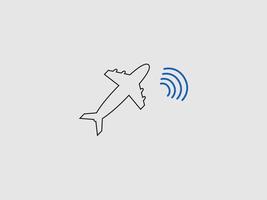 a minimalist line art illustration of an airplane in flight vector